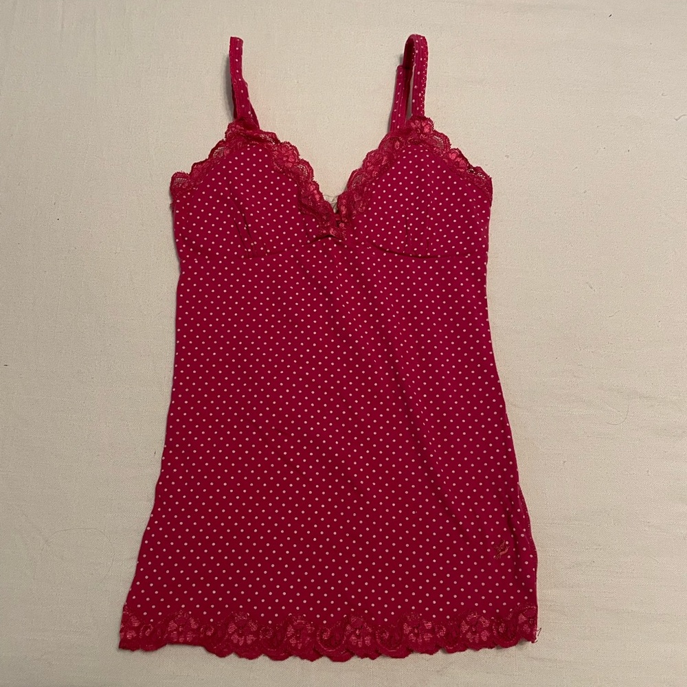 Aerie pink polka dot tank size XS